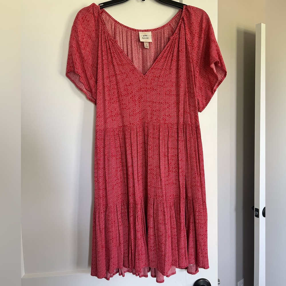 Knox Rose Pink Printed V-Neck Midi Dress